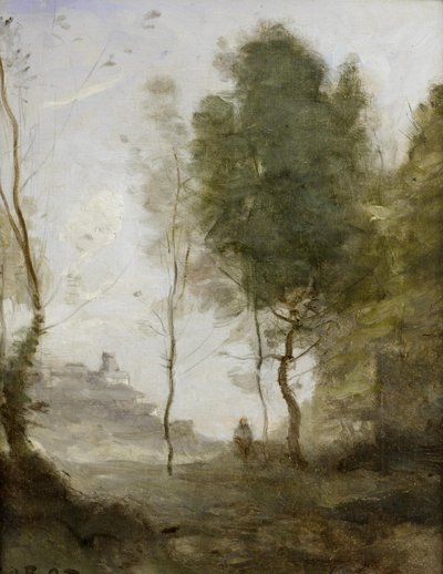 Landscape Study - Memory of Italy by Jean Baptiste Camille Corot
